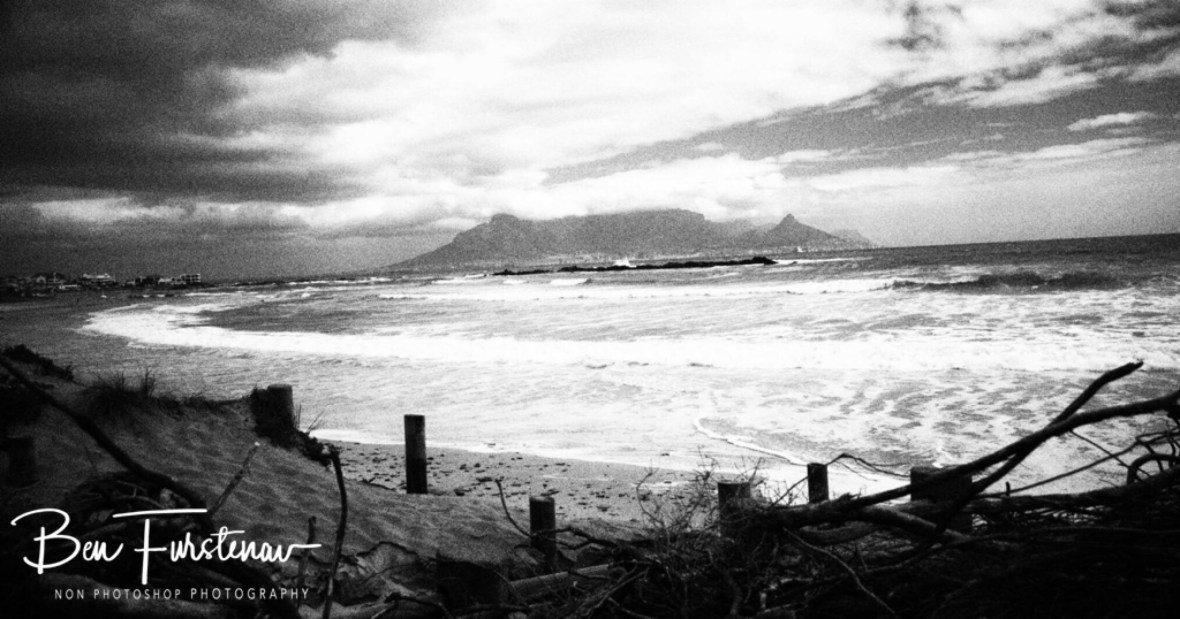 Black and white image over the bay, Cape Town 
