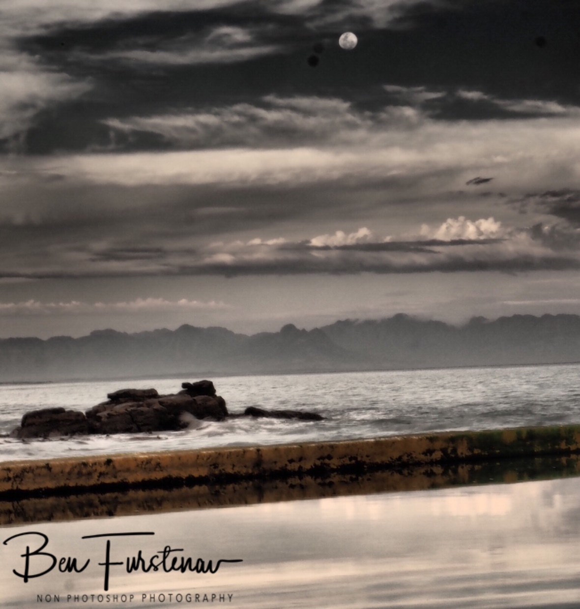 Moon shine through clouds, Cape of good hope