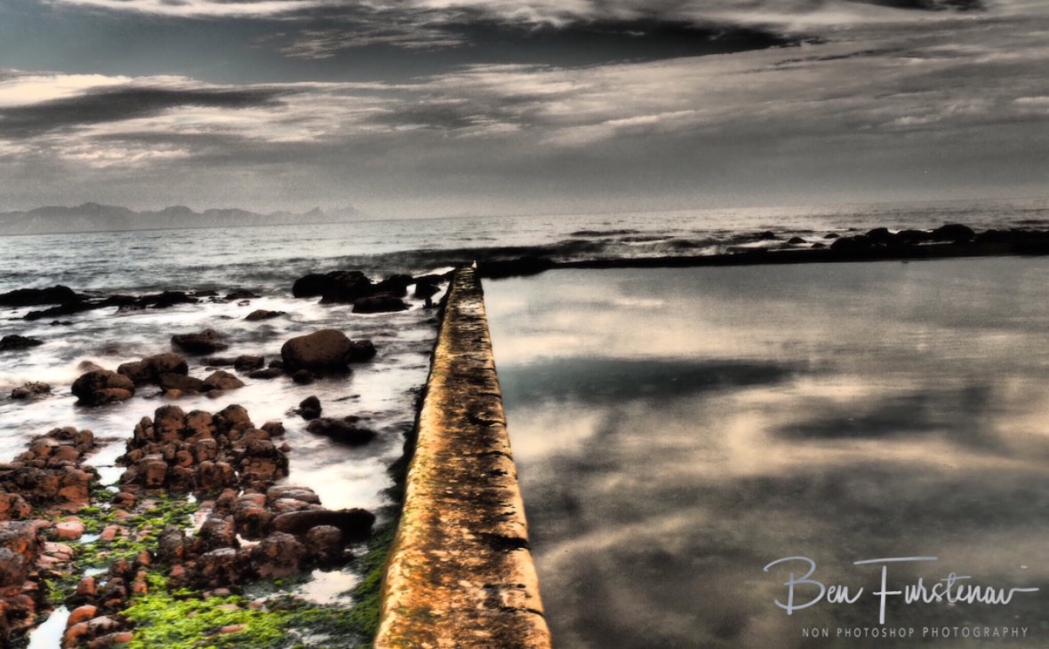Calm and rough waters over the bay, Cape of good hope