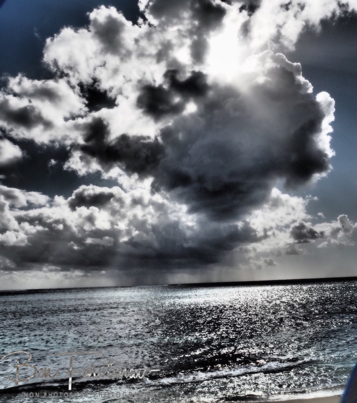 An afternoon storm pouring over the sea, West Coast