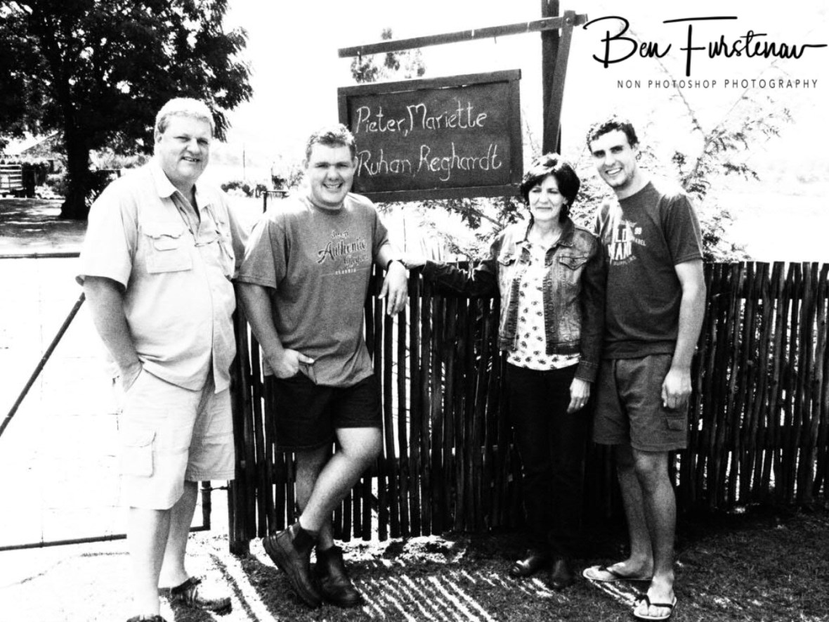 The Adendorff family in front of the entrance gate, Newcastle 