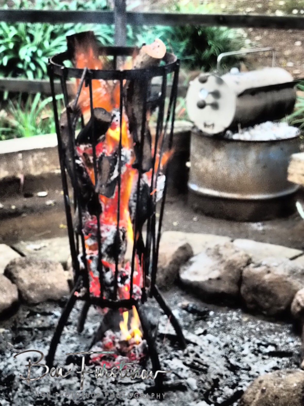 Nothing like an open fire shared with a beer and good friends, Newcastle 