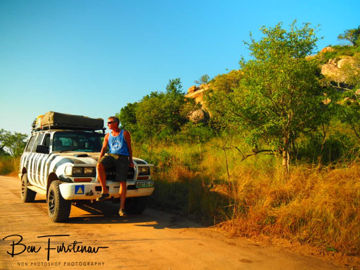 Zimba and I enjoying tranquility, Kruger National Park