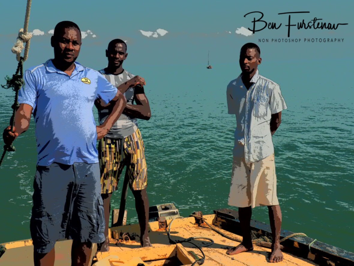 The fishing crew, Dino, Fabian and Chaurelle, Santa Maria, Machangulo Peninsula 