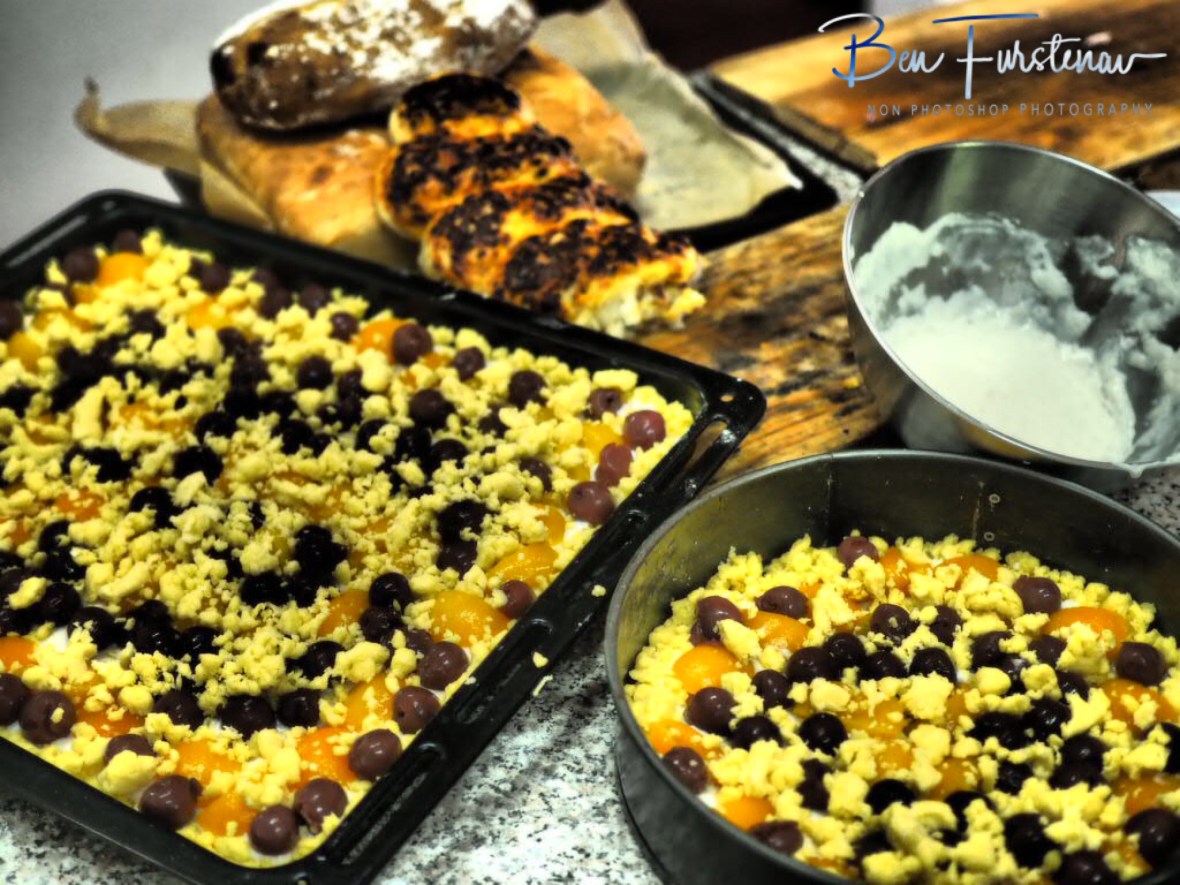 Apricot/Cherry crumble cake for afternoon tea, Machangulo Peninsula