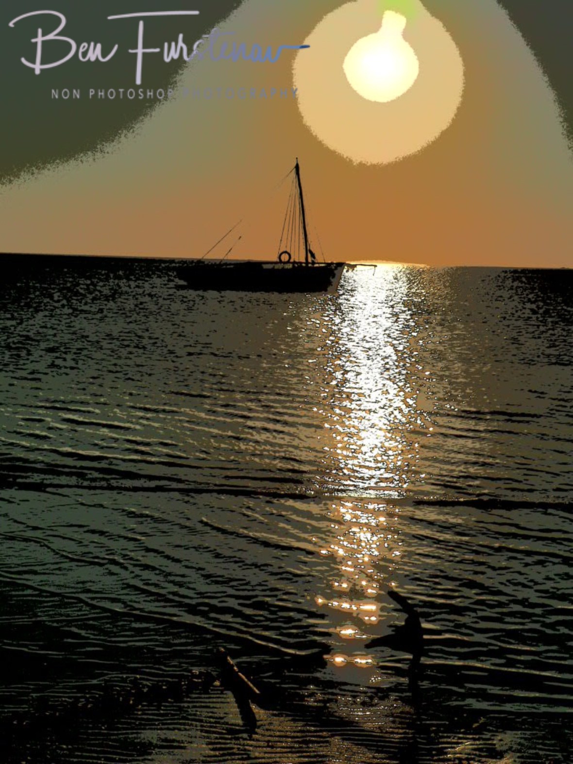 Painted dhow sunset, Inhaca Island