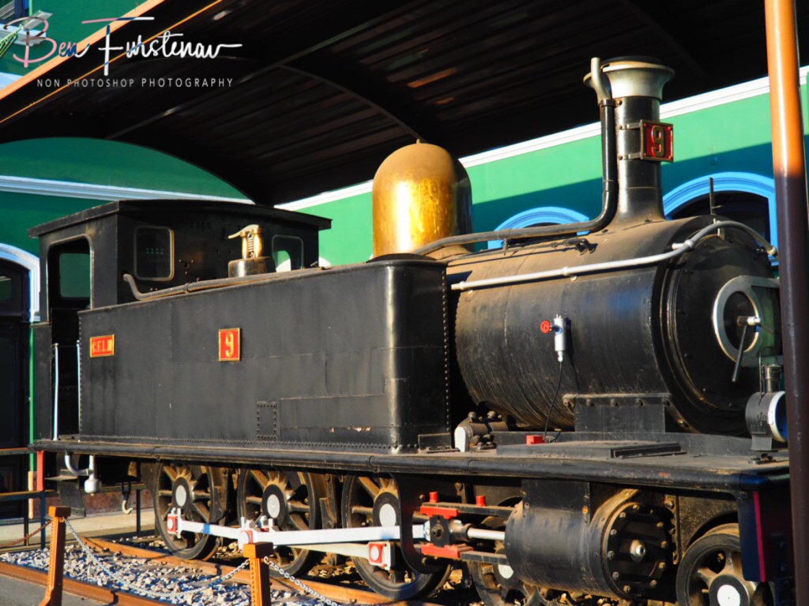Steamtrain of old,shiny as gold, Maputo, Mozambique 