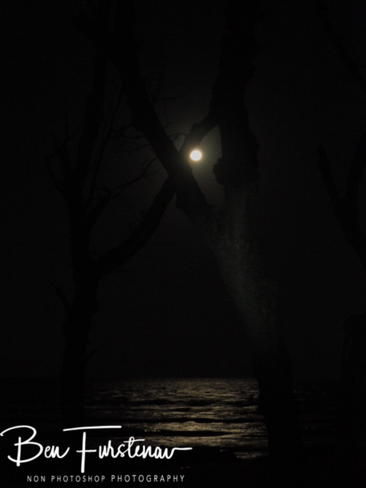 Full moon rise over the ocean, Barra beach, Inhambane, Mozambique 