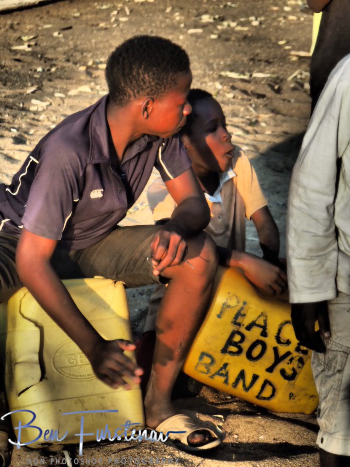 Peace Boys Band drummers in Chembe, Cape Maclear, Lake Malawi, Malawi