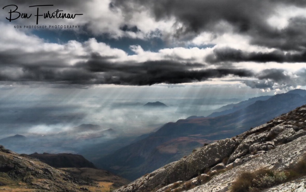 Dramatic view all around Mulanje Mountains, Malawi 