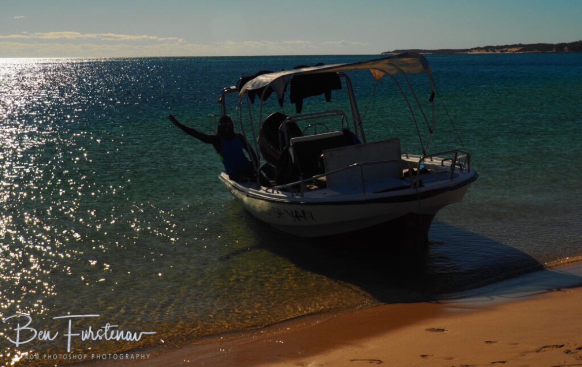 Mito giving the thumbs up, ready to go, Vilankulo, Mozambique 