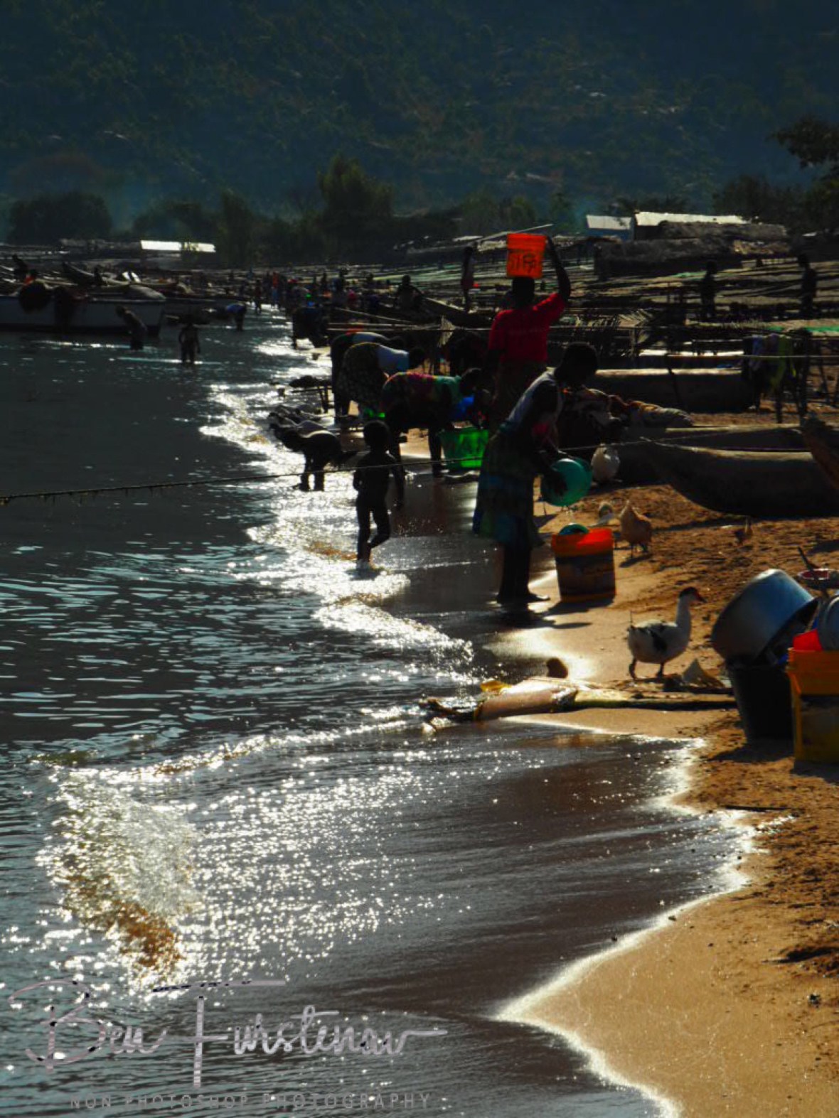 Bustling Lake Malawi, Cape Maclear, Chembe, Malawi 