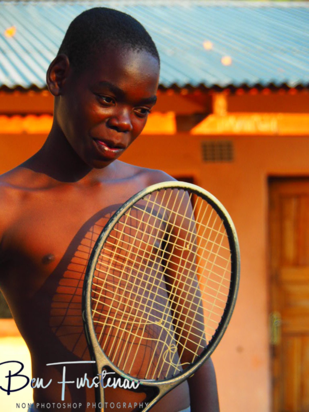 Shy tennis partner, Chembe, Cape Maclear, Lake Malawi, Malawi