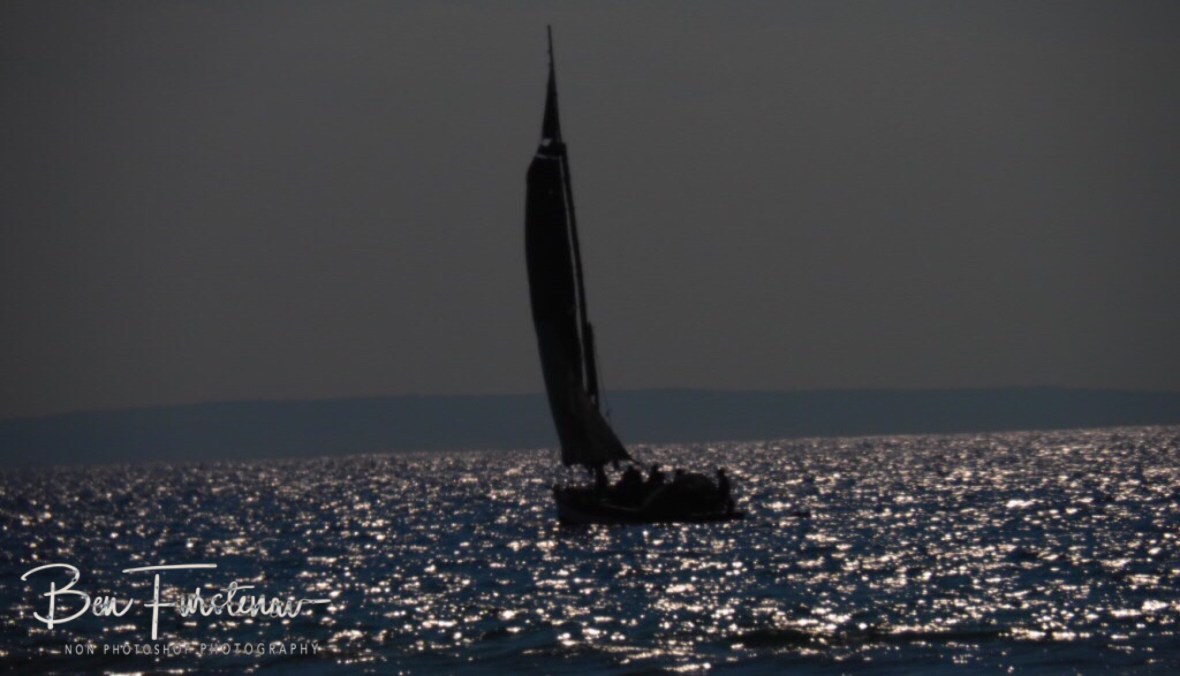 Dhows sailing over the bay, Barra beach, Inhambane, Mozambique 