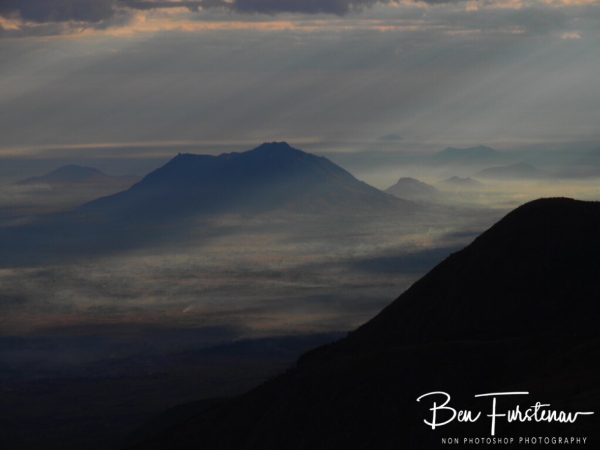 Sun rays over the valleys, Mulanje Mountains, Malawi 