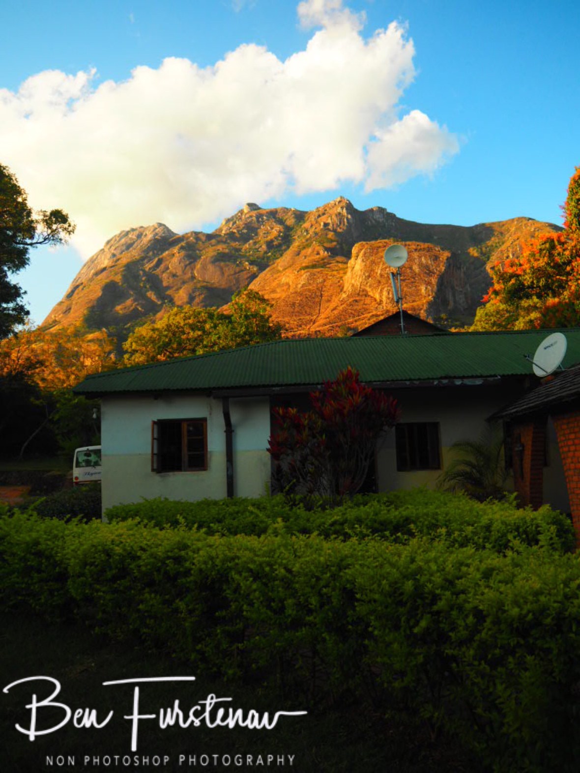 CCAP Mission with Mulanje Mountains backdrop, Malawi 
