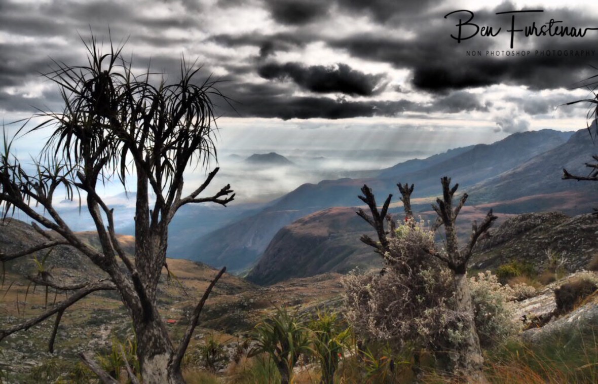 Chisepo Hut disappears in the distance, Mulanje Mountains, Malawi 