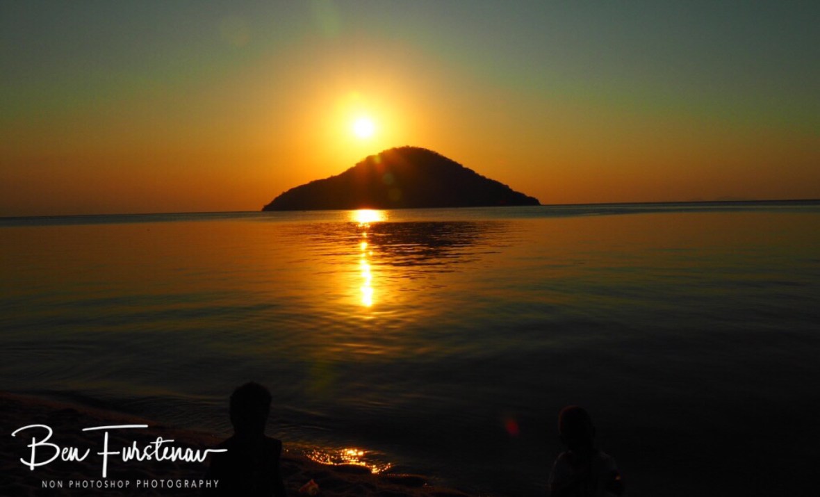 Sunset spectacular in Chembe, Cape Maclear, Lake Malawi, Malawi