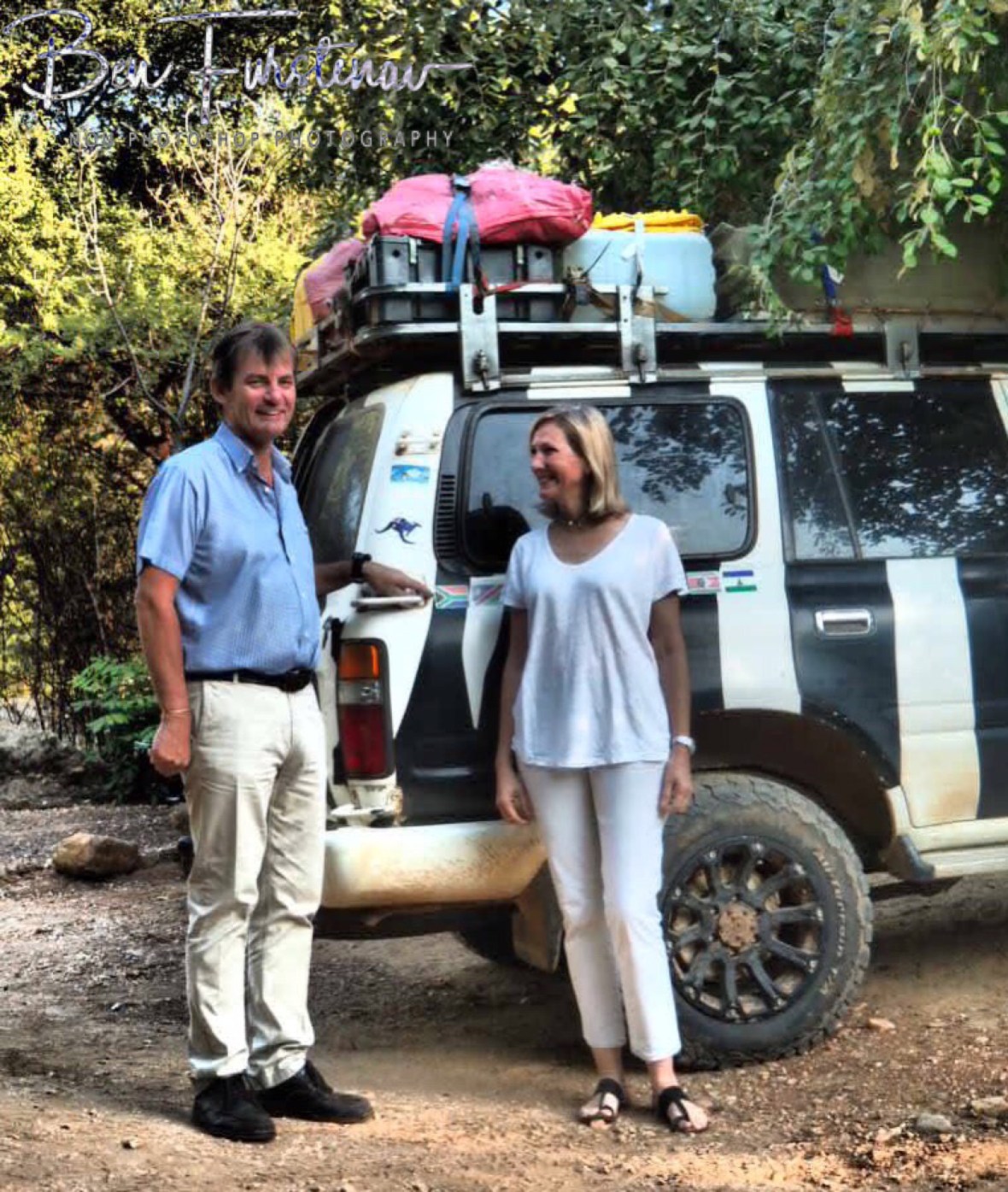 Mark pointed out a small detail to Kate’s amusement, Tete, Mozambique 