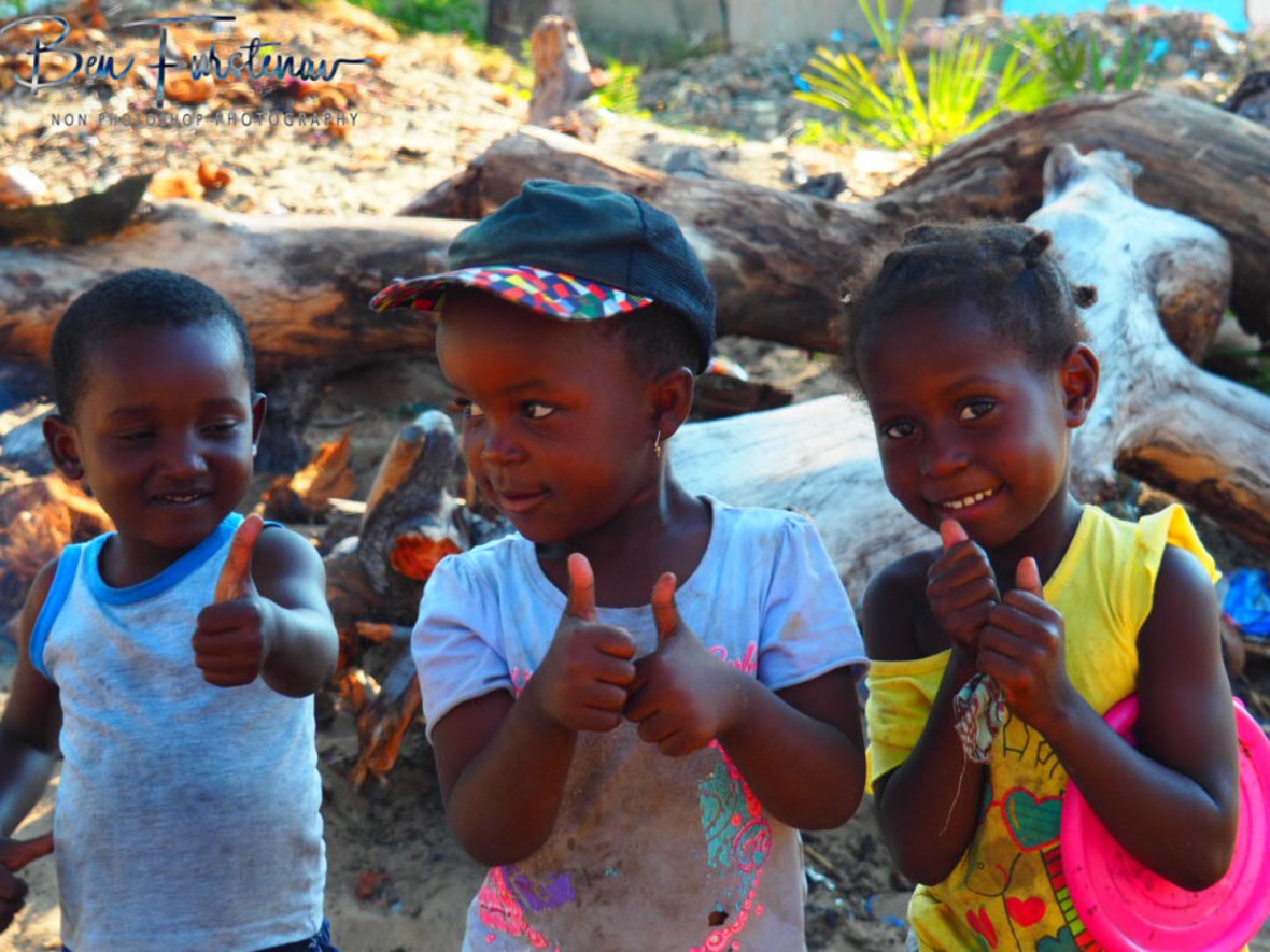 Thumbs up from all, Barra beach, Inhambane, Mozambique 