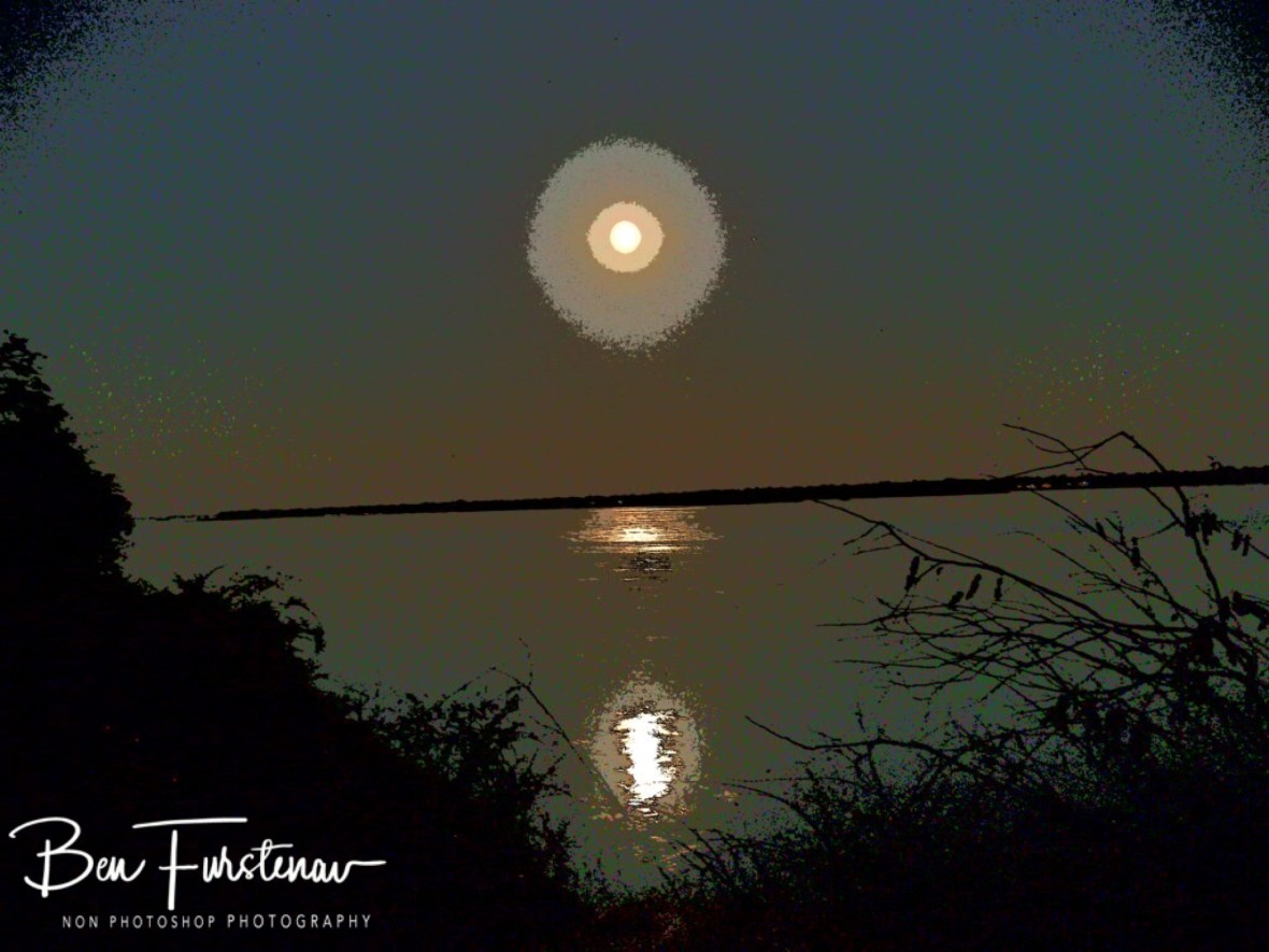 Moonrise over Zambezi River, Lower Zambezi National Park, Zambia 