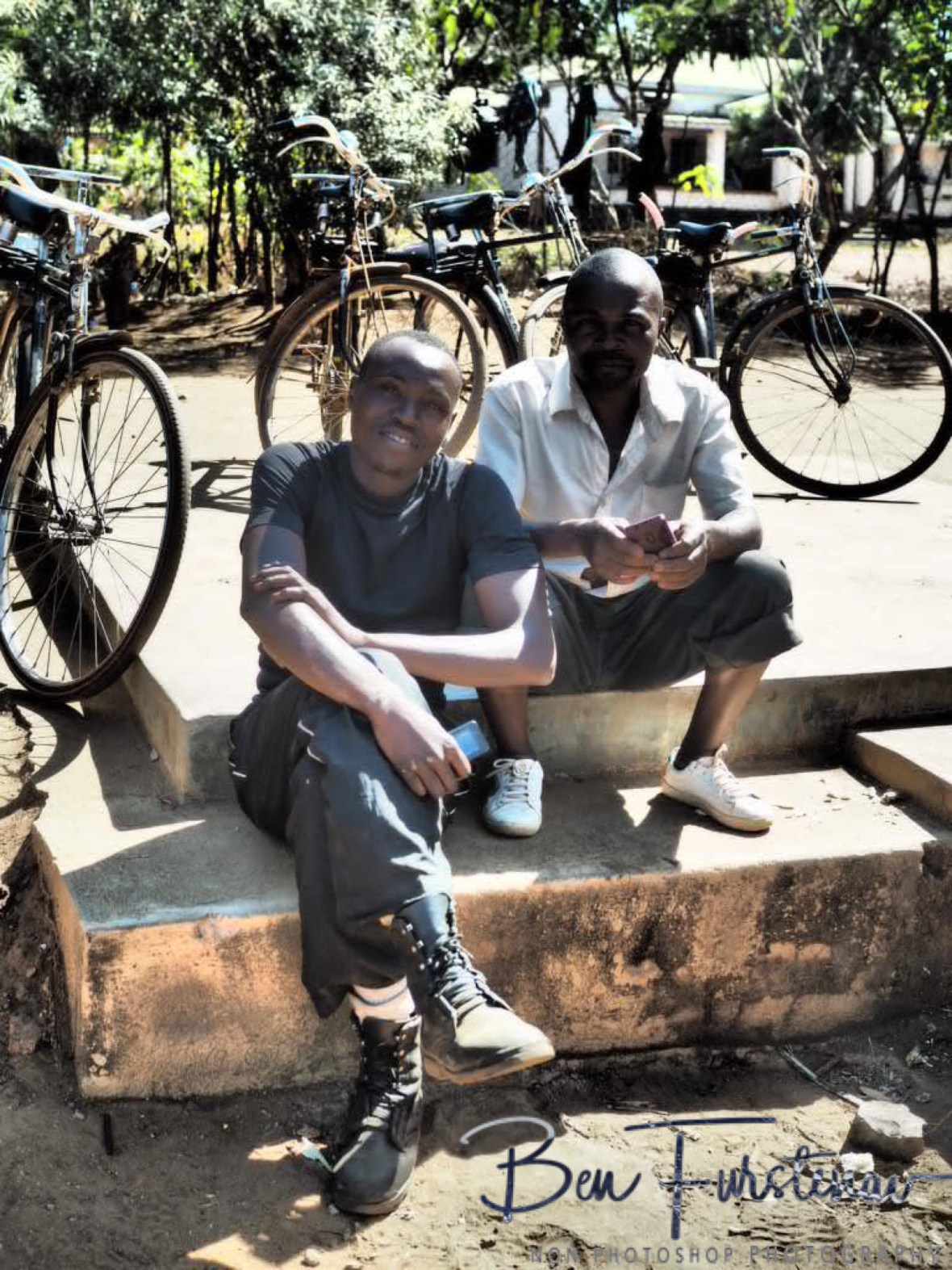 Bike taxi stands in Lilongwe, Malawi 