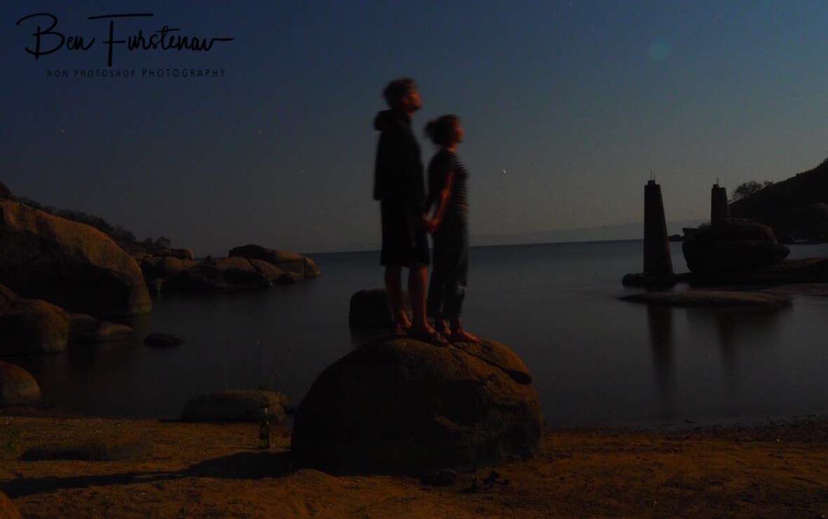 Staring at the moon, Monkey Bay, Lake Malawi, Malawi
