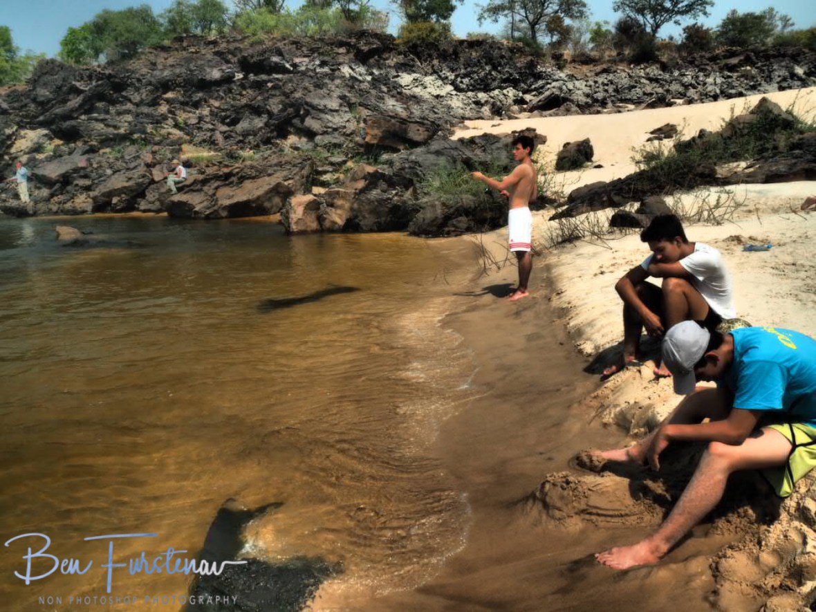 Italian fishing ensemble, Sioma Falls, Zambia 