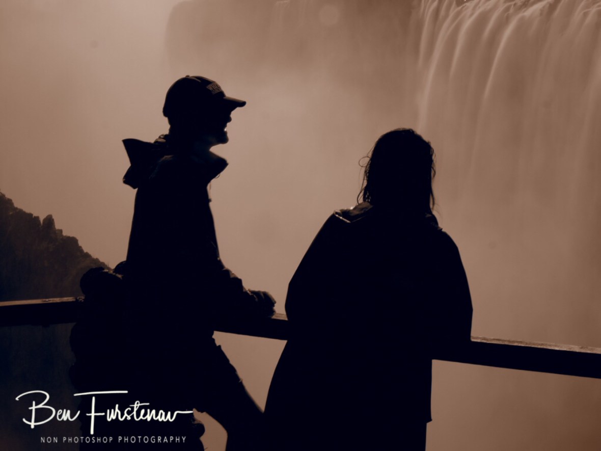 Tourist in oar, Victoria Falls, Zambia 