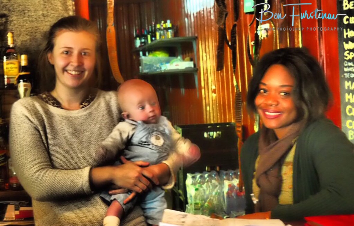 Owner Sophie with youngster Arti and Manager Precious at Pioneer Camp, Lusaka, Zambia 