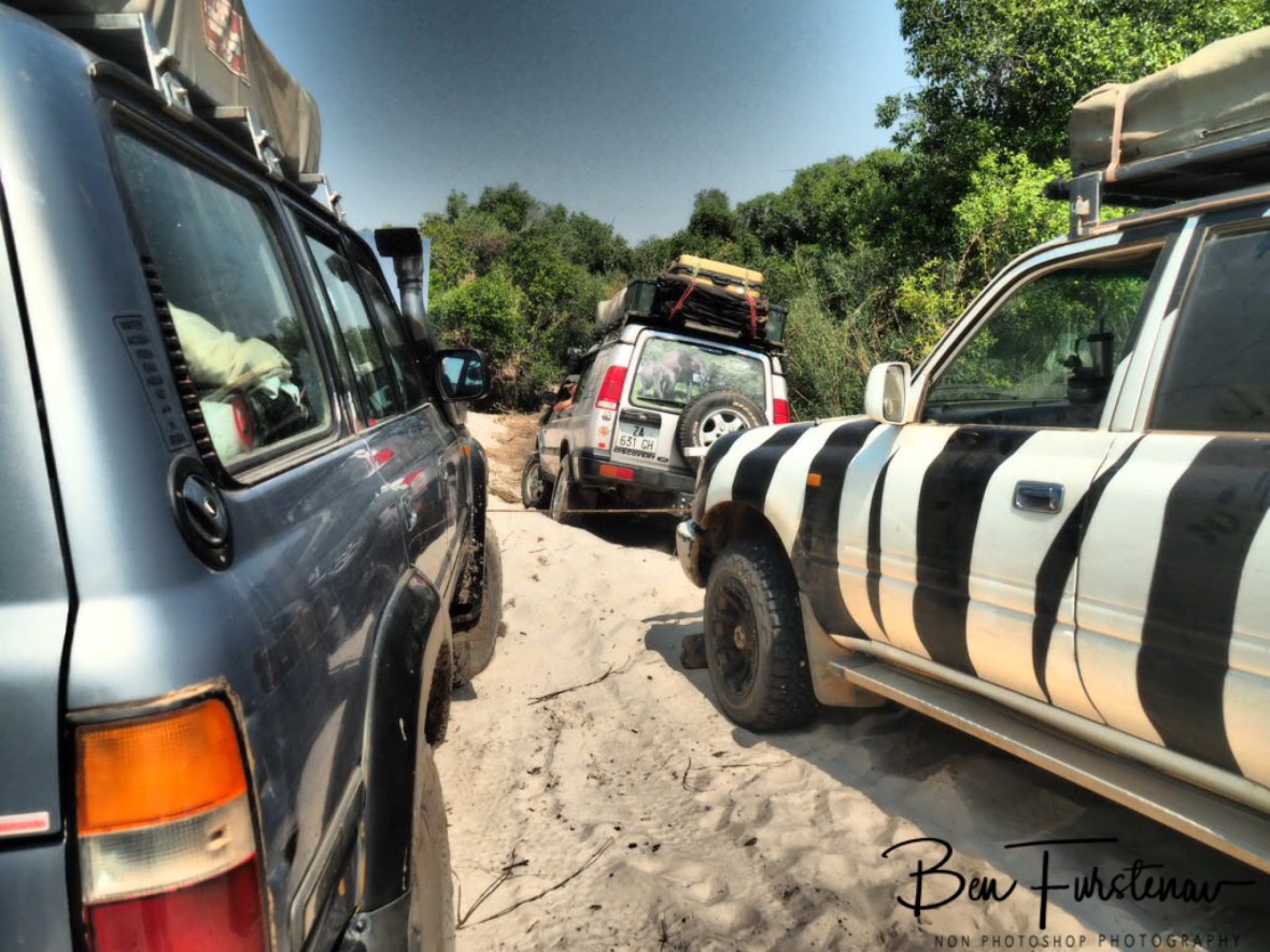 Two car power, Liuwa Plains National Park, Zambia 