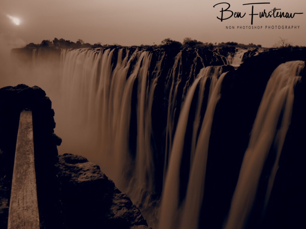 Victoria Falls in sepia, Zambia 