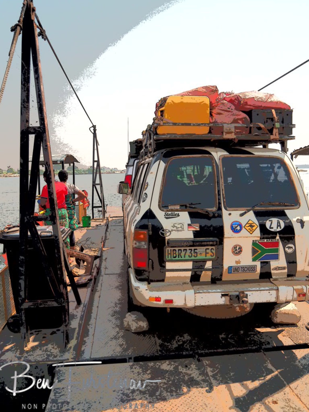 Crossing the Zambezi from Lukulu, Zambia 