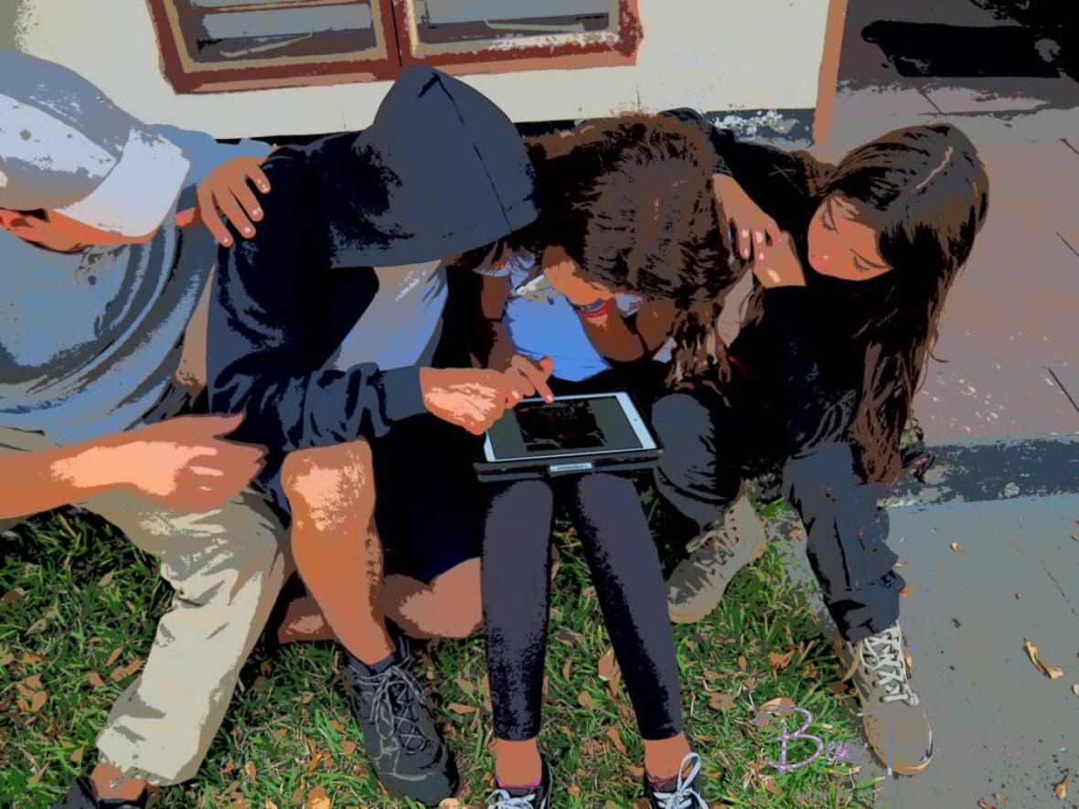 Kids and gadgets, Mundo, North Western Zambia 