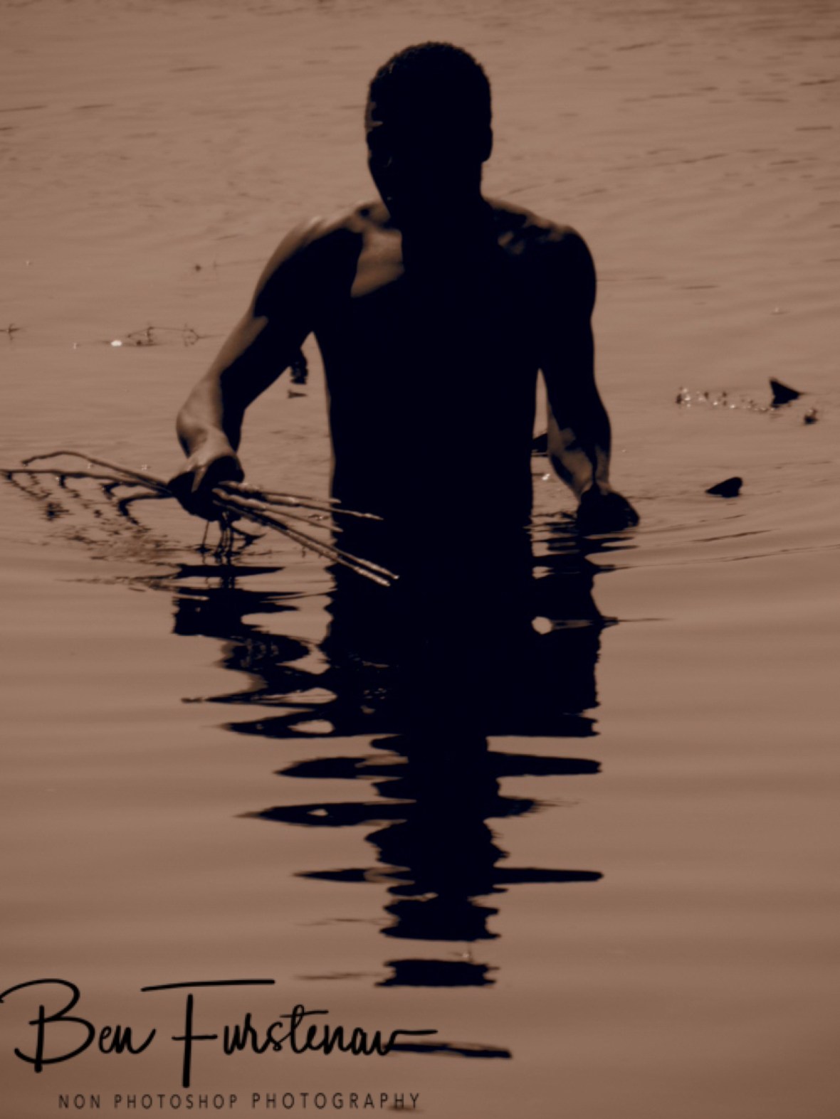 Reflections in sepia, Liuwa Plains National Park, Zambia 