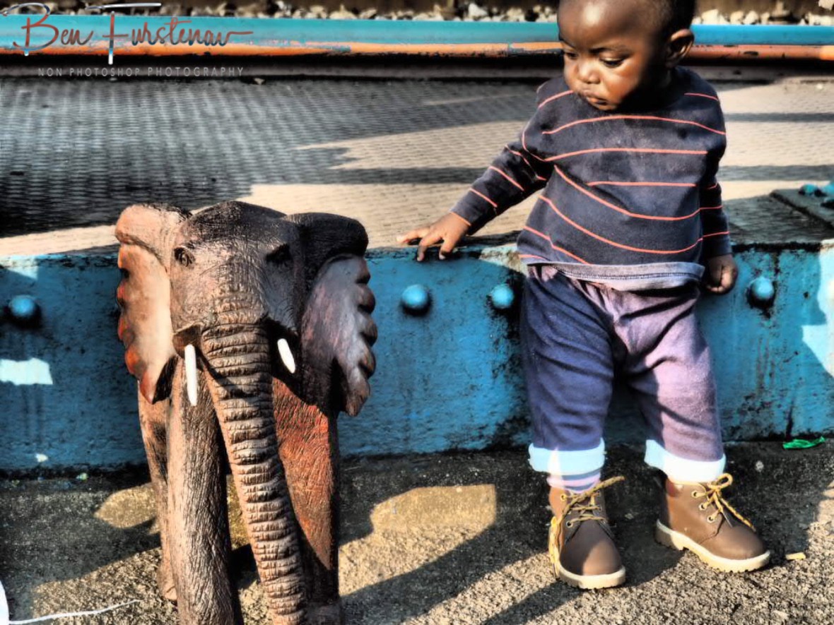Not sure about this wooden elephant, Livingstone, Zambia 