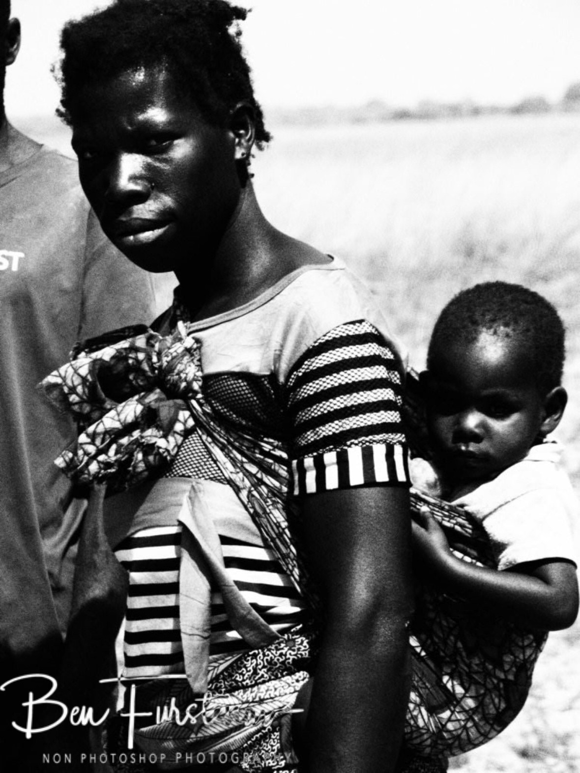 Locals investigate the commotion, Liuwa Plains National Park, Zambia 