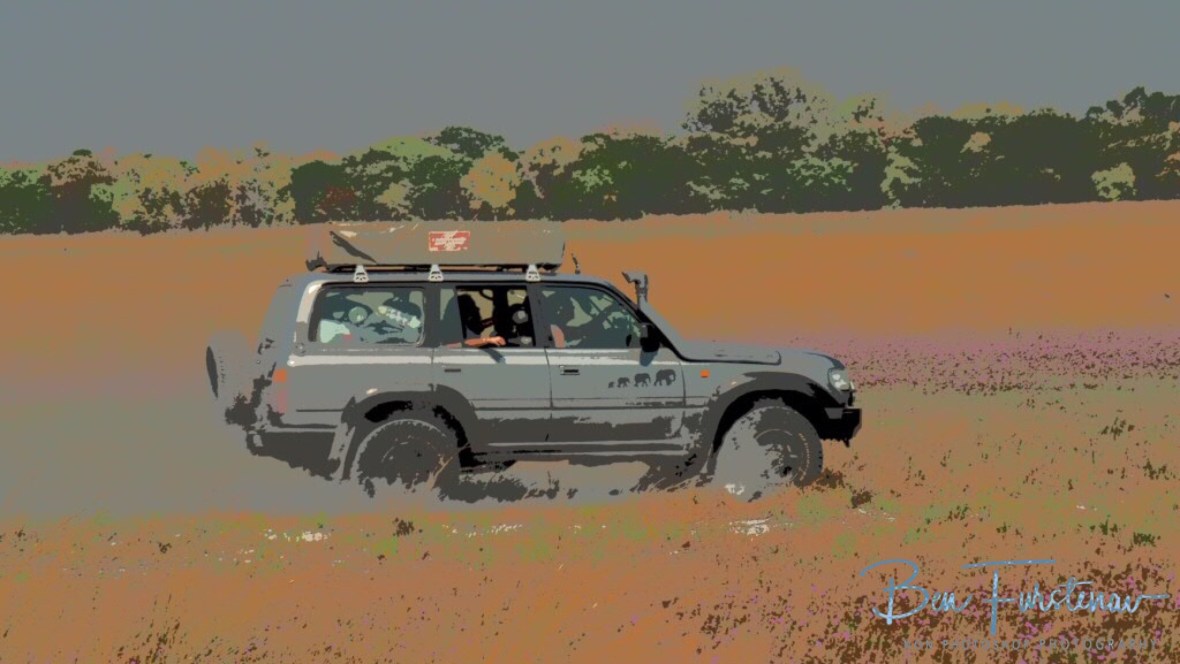 Extreme driving conditions at Liuwa Plains National Park, Zambia 