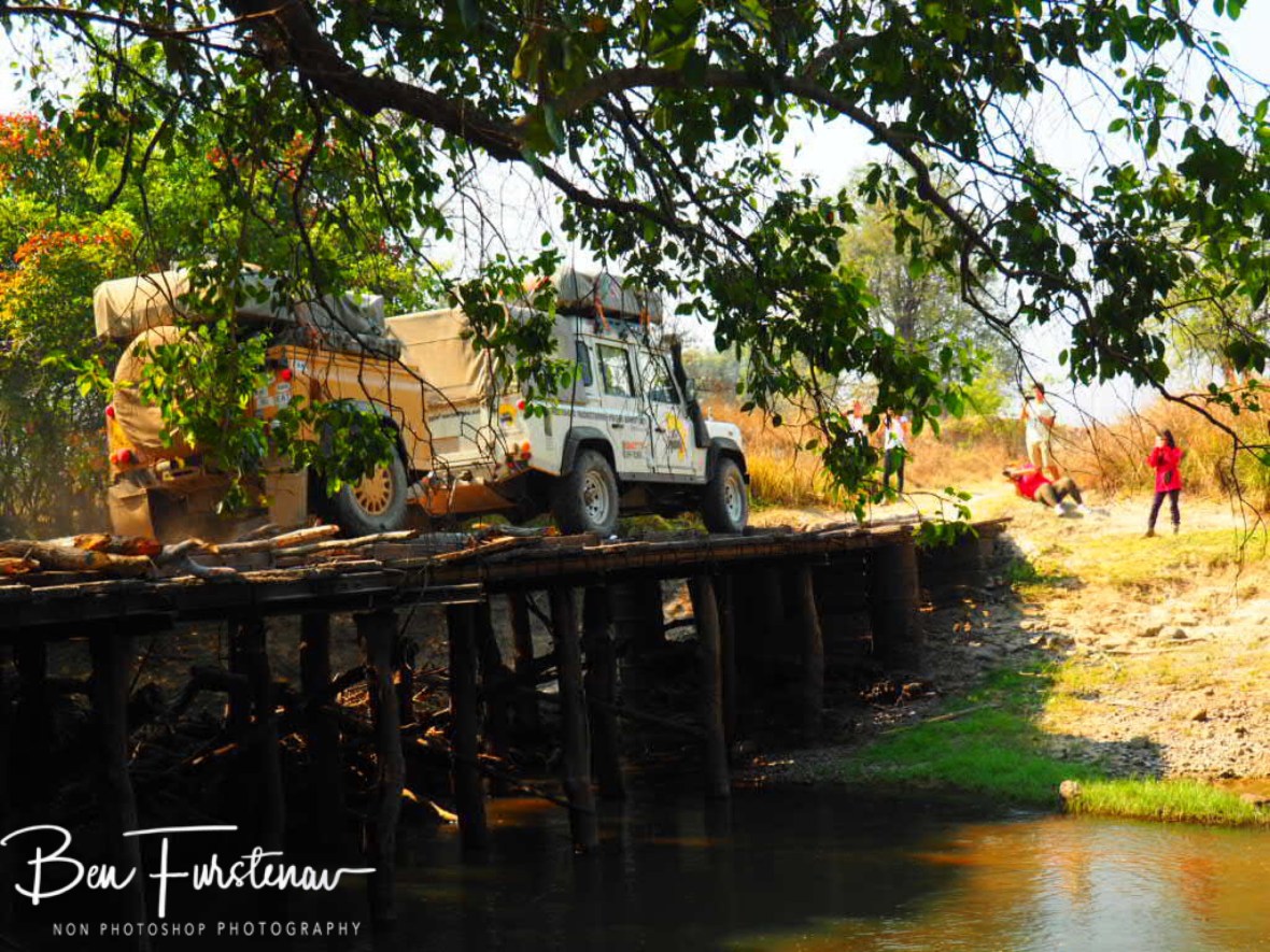 African wooden bridge at Kafue National Park, Zambia 
