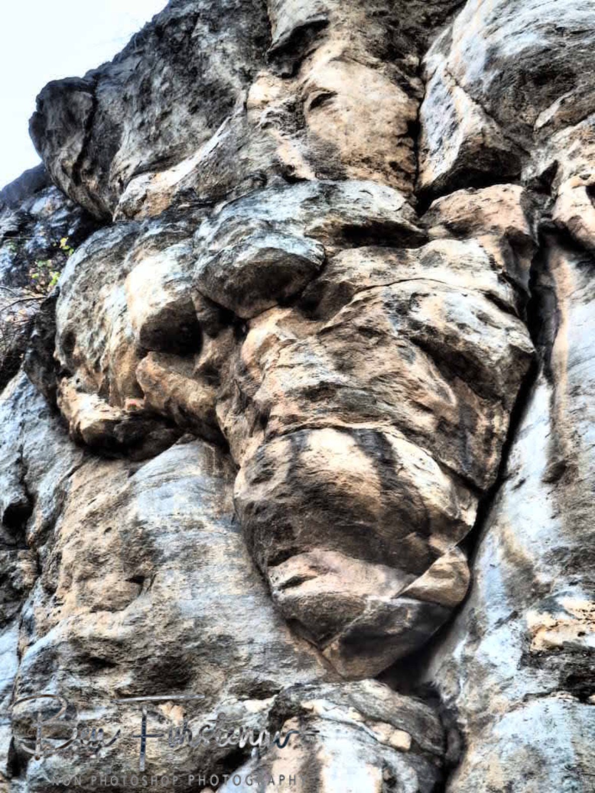 African map within the mountain, Tsolido Hills, Kalahari desert, Botswana