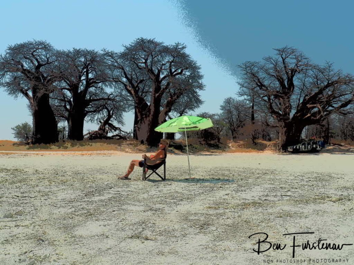 Resting with giants of time, Makgadikgadi Salt Pans , Botswana 