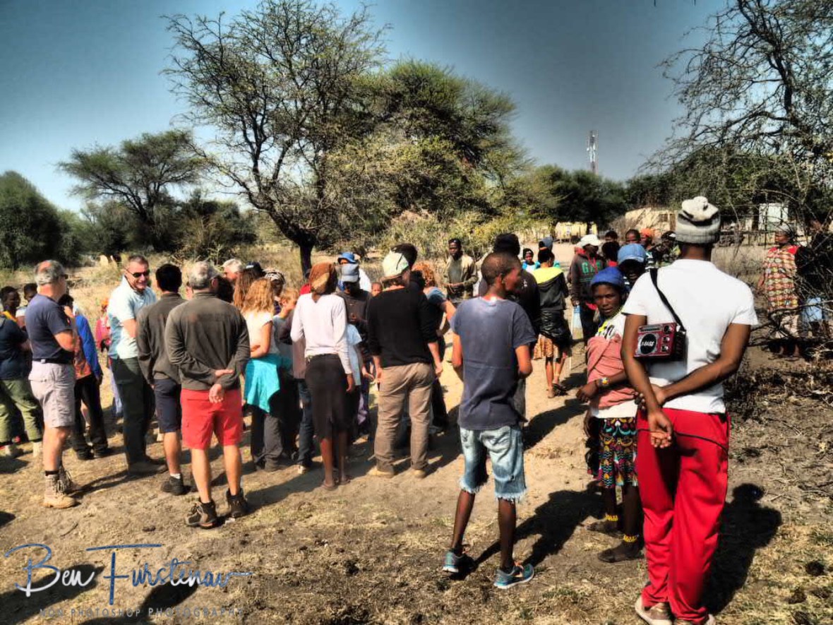 Happy gathering in Xai-Xai village, Kalahari desert, Botswana 