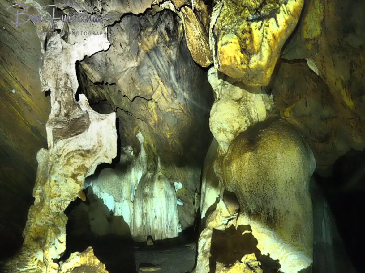 Mineral substances determine colours, Drotsky Caves, Kalahari desert, Botswana