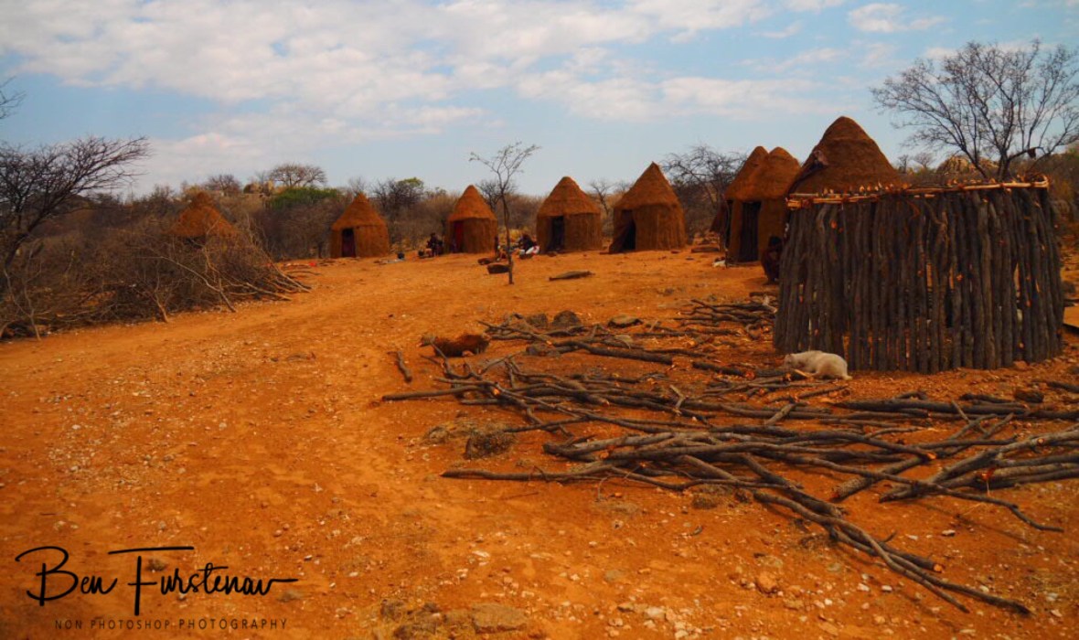 Typical Himba Village setup, Omusaona Himba Village, Kamanjab, Namibia