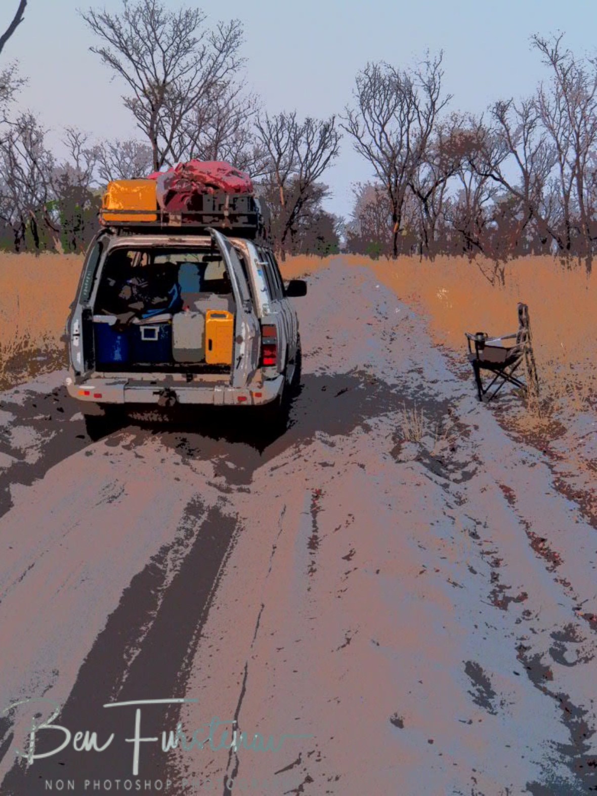 The long soft track ahead, Khaudum National Park, Namibia