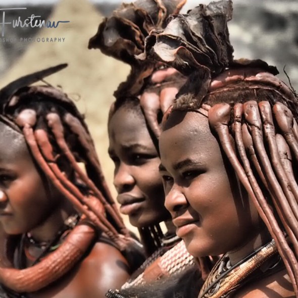 Himba welcome, Omusaona Himba Village, Kamanjab, Namibia
