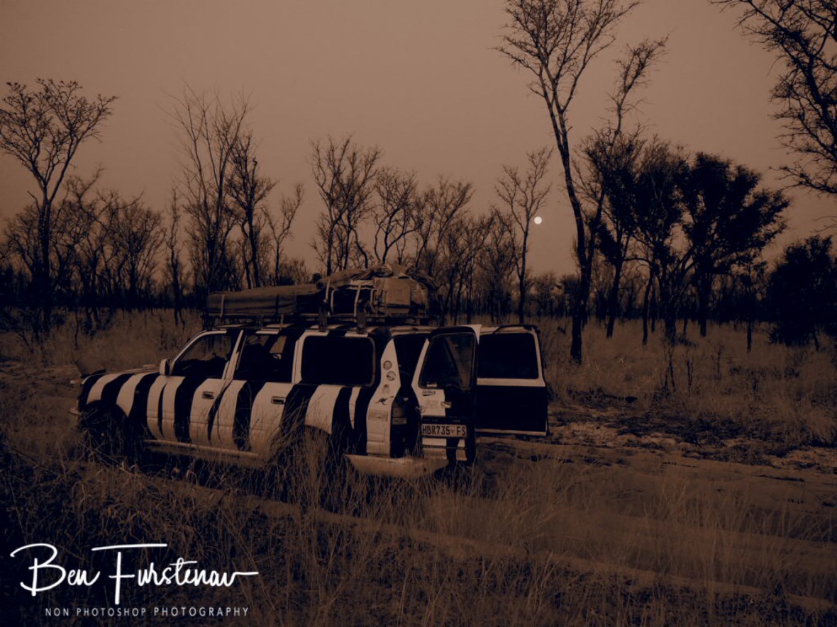 Full moon rising, Khaudum National Park, Namibia