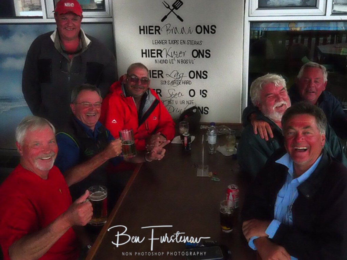 Hier lag ons, sons baie hard, keep having fun, dankie, Henties Bay, Namibia 