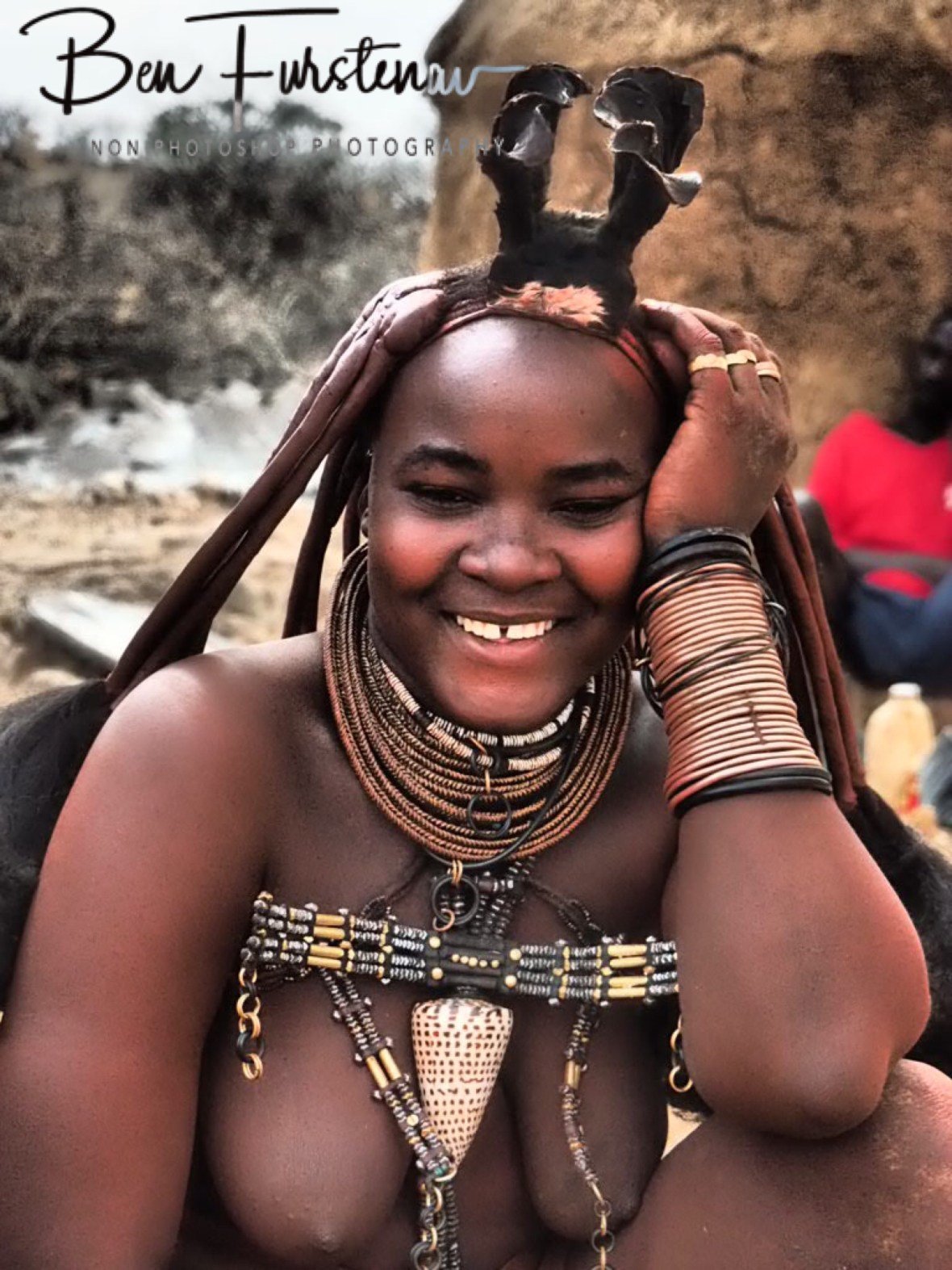 Smiling Himba, I like it, Omusaona Himba Village, Kamanjab, Namibia