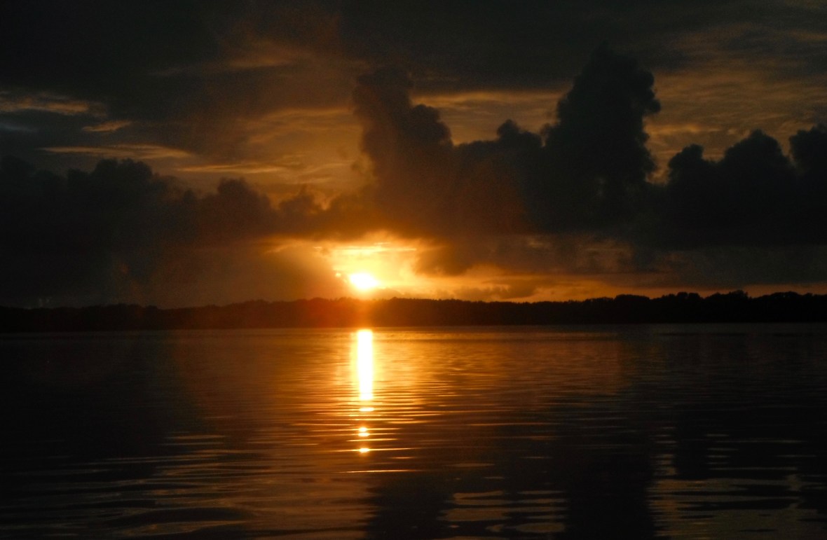 The last rays off light over the Sunshine Coast, Queensland, Australia 
